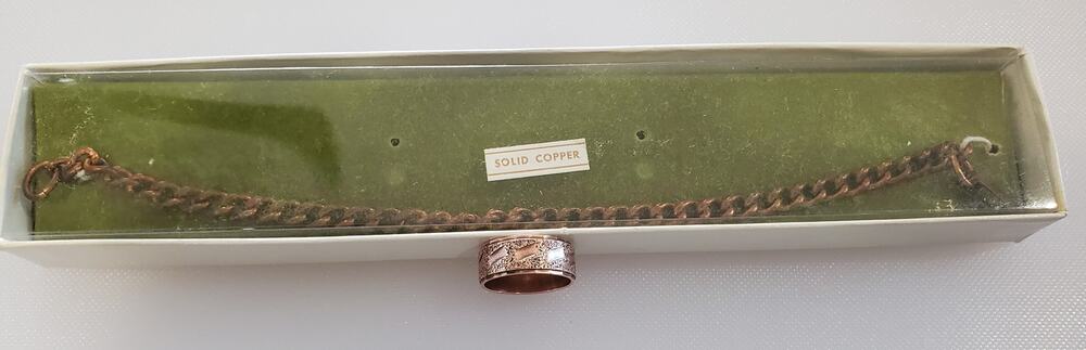 Vintage Pure Copper Ring Size 6 and Bracelet